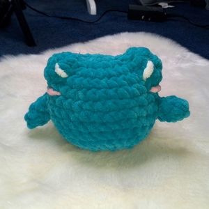 🆕Handmade Crochet Teal Frog